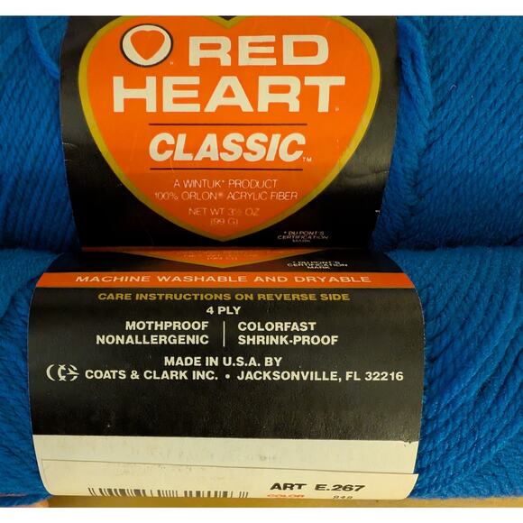 🦃Red Heart 848 Skipper Blue Yarn Lot - Picture 3 of 4